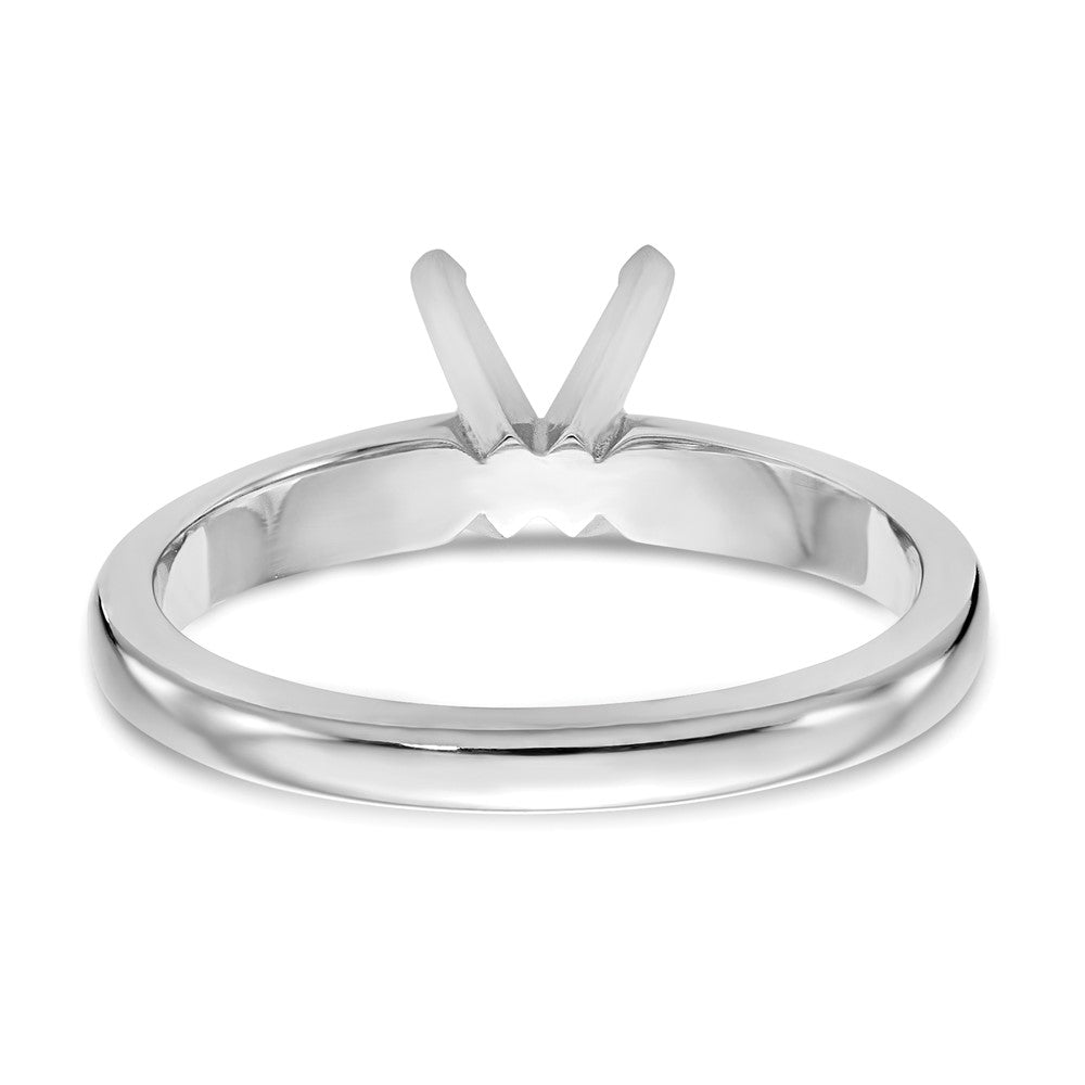 14k White Gold 1.25 carat Medium-Weight Knife Edge/Half-Round 4-Prong Round Solitaire Ring Mounting