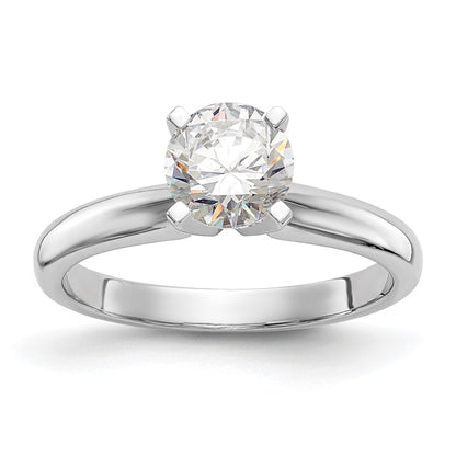 14k White Gold 1.25 carat Medium-Weight Knife Edge/Half-Round 4-Prong Round Solitaire Ring Mounting