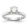 14k White Gold 3/4 carat Medium-Weight Knife Edge/Half-Round 4-Prong Round Solitaire Ring Mounting