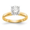 14k Two-Tone 1/3 carat Medium-Weight High Shoulder Airline Half-Round 4-Prong Round Solitaire Ring Mounting
