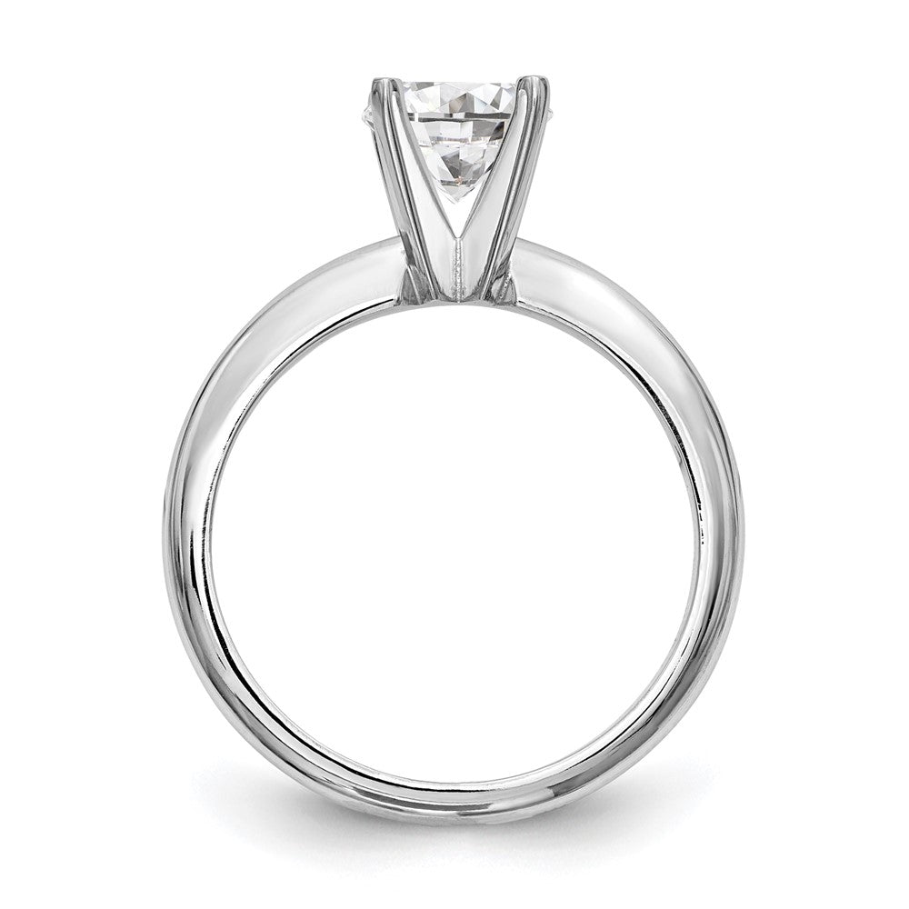 14k White Gold 3/4 carat Heavy-Weight Half-Round 4-Prong Round Solitaire Ring Mounting