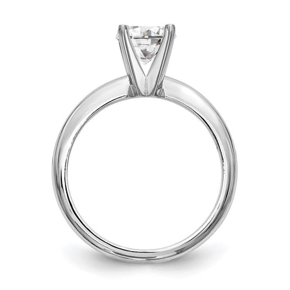14k White Gold 1 carat Heavy-Weight Half-Round 4-Prong Round Solitaire Ring Mounting