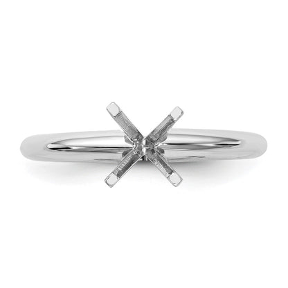 14k White Gold 3/4 carat Heavy-Weight Half-Round 4-Prong Round Solitaire Ring Mounting