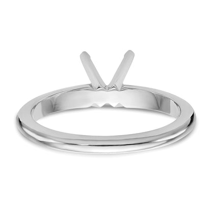 14k White Gold 1.25 carat Heavy-Weight Half-Round 4-Prong Round Solitaire Ring Mounting
