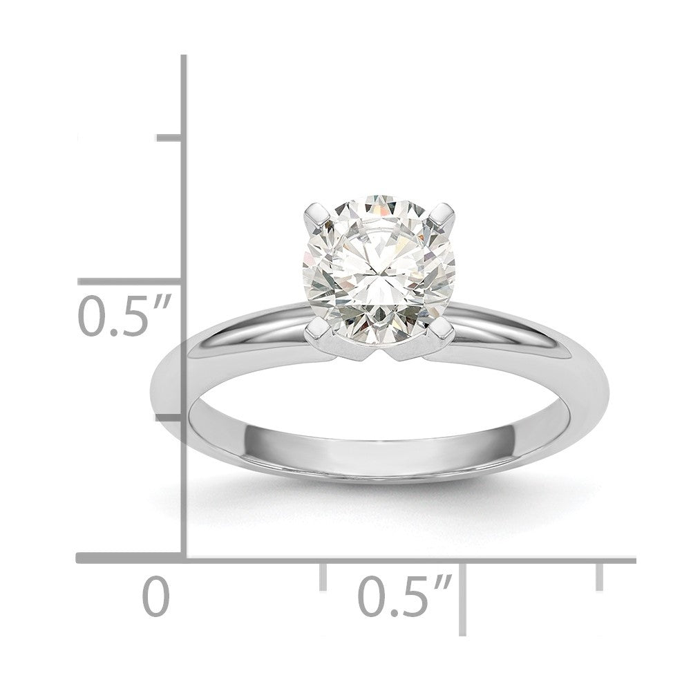 14k White Gold 3/4 carat Heavy-Weight Half-Round 4-Prong Round Solitaire Ring Mounting
