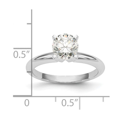14k White Gold 1.25 carat Heavy-Weight Half-Round 4-Prong Round Solitaire Ring Mounting