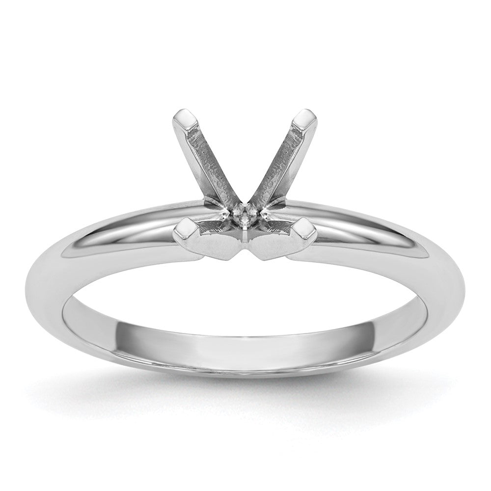 14k White Gold 1.25 carat Heavy-Weight Half-Round 4-Prong Round Solitaire Ring Mounting