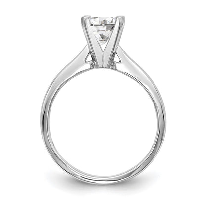 14k White Gold 5/8 carat Medium-Weight High Shoulder Airline Half-Round 4-Prong Round Solitaire Ring Mounting