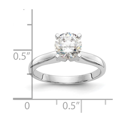 14k White Gold 1/4 carat Medium-Weight High Shoulder Airline Half-Round 4-Prong Round Solitaire Ring Mounting