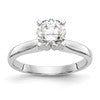 14k White Gold 1/2 carat Medium-Weight High Shoulder Airline Half-Round 4-Prong Round Solitaire Ring Mounting
