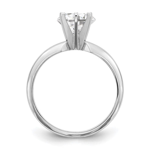 14k White Gold 1/8 carat Lightweight Half-Round 6-Prong Round Solitaire Ring Mounting