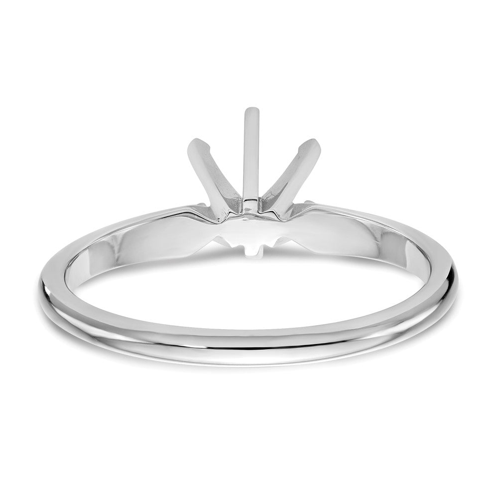 14k White Gold 1/8 carat Lightweight Half-Round 6-Prong Round Solitaire Ring Mounting