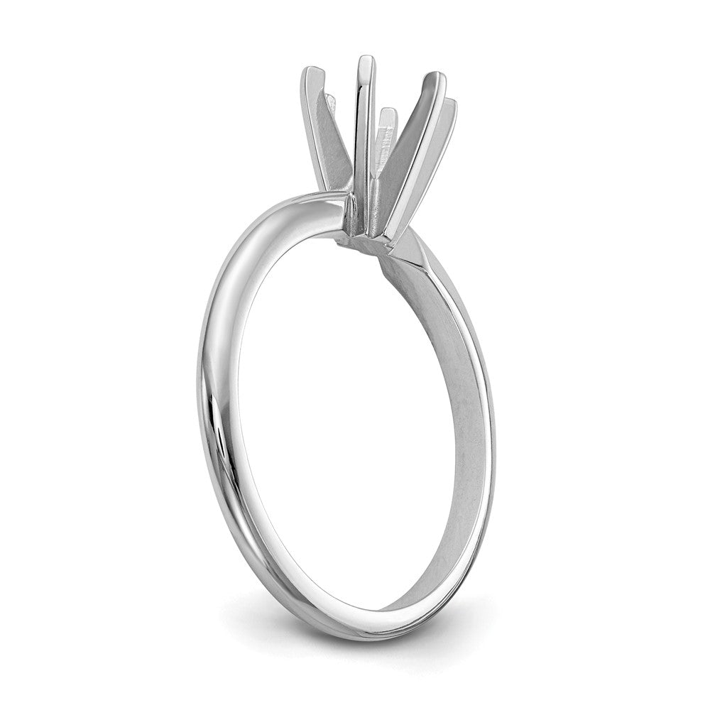 14k White Gold 1/8 carat Lightweight Half-Round 6-Prong Round Solitaire Ring Mounting