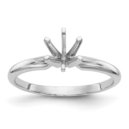 14k White Gold 1/3 carat Lightweight Half-Round 6-Prong Round Solitaire Ring Mounting