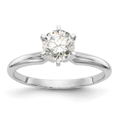 14k White Gold 1.5 carat Lightweight Half-Round 6-Prong Round Solitaire Ring Mounting