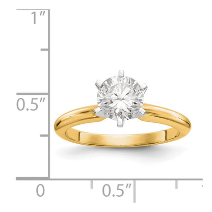 14k Two-Tone 1/8 carat Heavy-Weight Half-Round 6-Prong Round Solitaire Ring Mounting