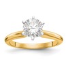 14k Two-Tone 3/4 carat Heavy-Weight Half-Round 6-Prong Round Solitaire Ring Mounting