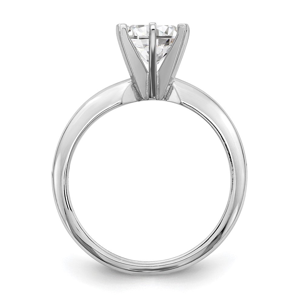 14k White Gold 1.5 carat Heavy-Weight Half-Round 6-Prong Round Solitaire Ring Mounting