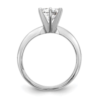 14k White Gold 1/2 carat Heavy-Weight Half-Round 6-Prong Round Solitaire Ring Mounting