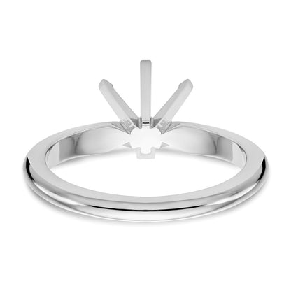 14k White Gold 5/8 carat Heavy-Weight Half-Round 6-Prong Round Solitaire Ring Mounting
