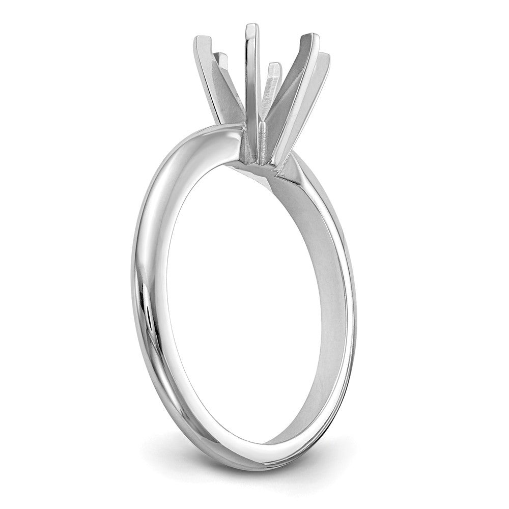 14k White Gold 1.5 carat Heavy-Weight Half-Round 6-Prong Round Solitaire Ring Mounting