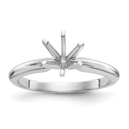 14k White Gold 5/8 carat Heavy-Weight Half-Round 6-Prong Round Solitaire Ring Mounting