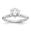 14k White Gold 5/8 carat Heavy-Weight Half-Round 6-Prong Round Solitaire Ring Mounting