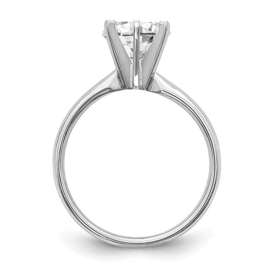 14k White Gold 5/8 carat Lightweight Comfort-Fit 6-Prong Round Solitaire Ring Mounting