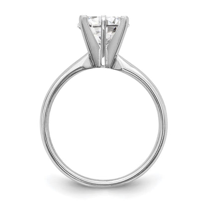 14k White Gold 1.5 carat Lightweight Comfort-Fit 6-Prong Round Solitaire Ring Mounting