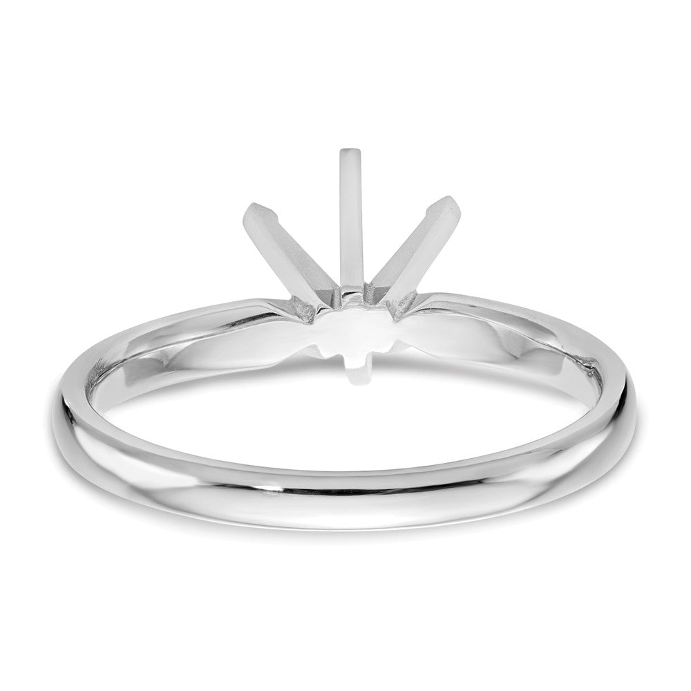 14k White Gold 5/8 carat Lightweight Comfort-Fit 6-Prong Round Solitaire Ring Mounting