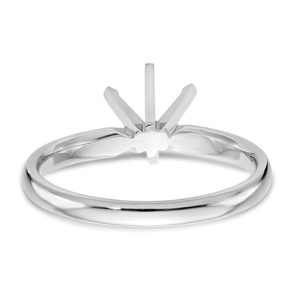 14k White Gold 1.25 carat Lightweight Comfort-Fit 6-Prong Round Solitaire Ring Mounting