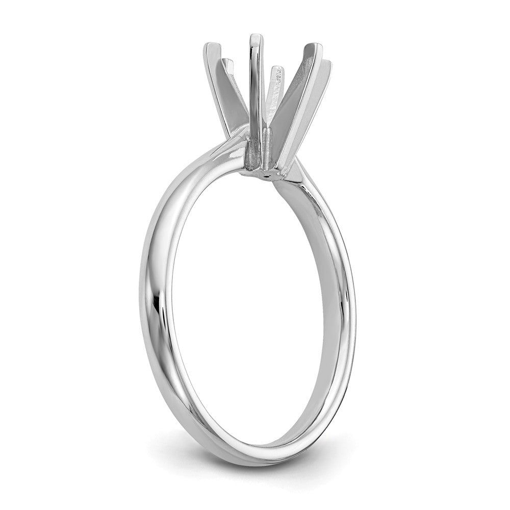 14k White Gold 1.25 carat Lightweight Comfort-Fit 6-Prong Round Solitaire Ring Mounting