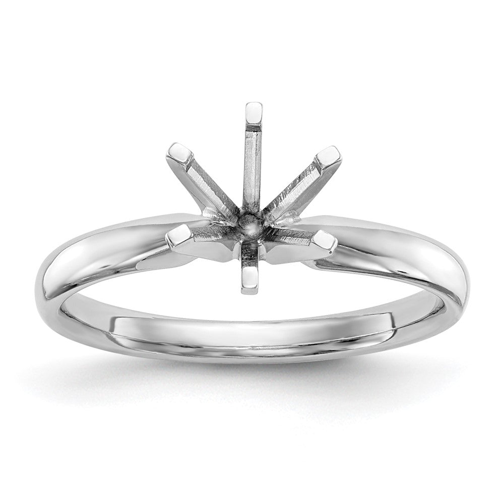 14k White Gold 5/8 carat Lightweight Comfort-Fit 6-Prong Round Solitaire Ring Mounting