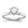 14k White Gold 3/4 carat Lightweight Comfort-Fit 6-Prong Round Solitaire Ring Mounting