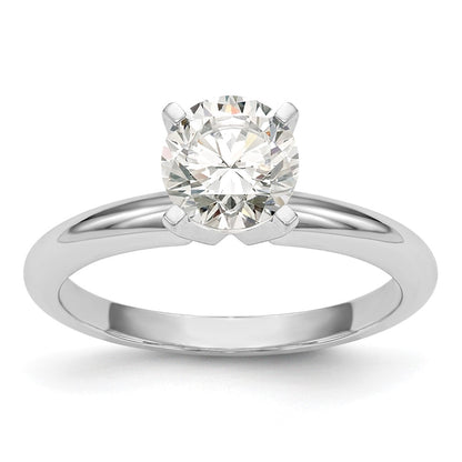14k White Gold 1.5 carat Heavy-Weight Half-Round 4-Prong Round Solitaire Ring Mounting