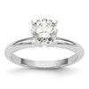 14k White Gold 1/2 carat Heavy-Weight Half-Round 4-Prong Round Solitaire Ring Mounting