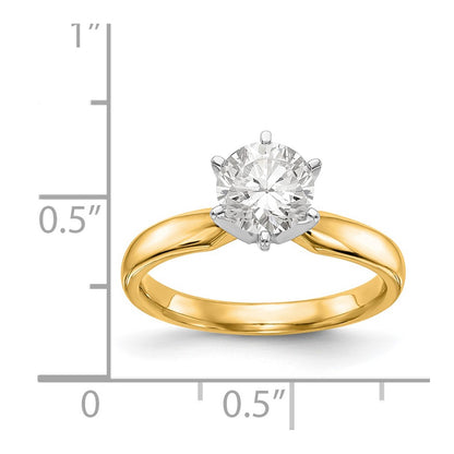 14k Two-Tone 1/4 carat Medium-Weight Comfort-Fit 6-Prong Round Solitaire Ring Mounting