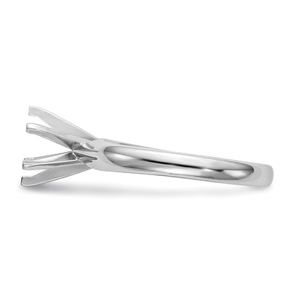 14k White Gold 1/4 carat Medium-Weight Comfort-Fit 6-Prong Round Solitaire Ring Mounting