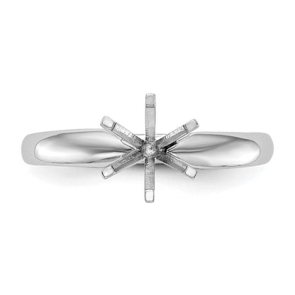 14k White Gold 1.25 carat Medium-Weight Comfort-Fit 6-Prong Round Solitaire Ring Mounting