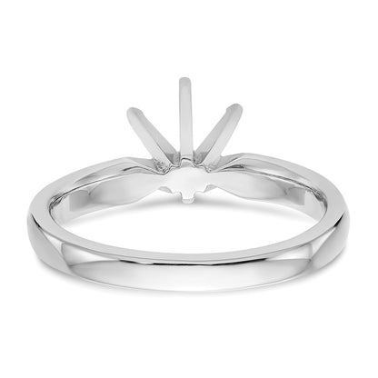 14k White Gold 3/4 carat Medium-Weight Comfort-Fit 6-Prong Round Solitaire Ring Mounting