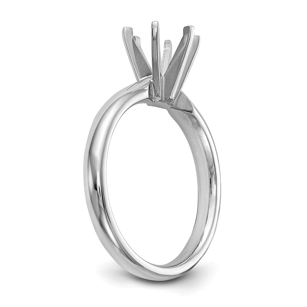 14k White Gold 1.5 carat Medium-Weight Comfort-Fit 6-Prong Round Solitaire Ring Mounting