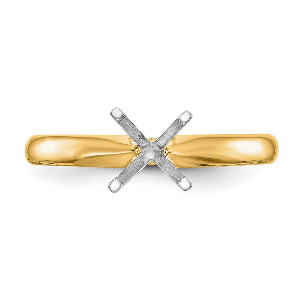 14k Two-Tone 1.25 carat Lightweight Comfort-Fit 4-Prong Round Solitaire Ring Mounting