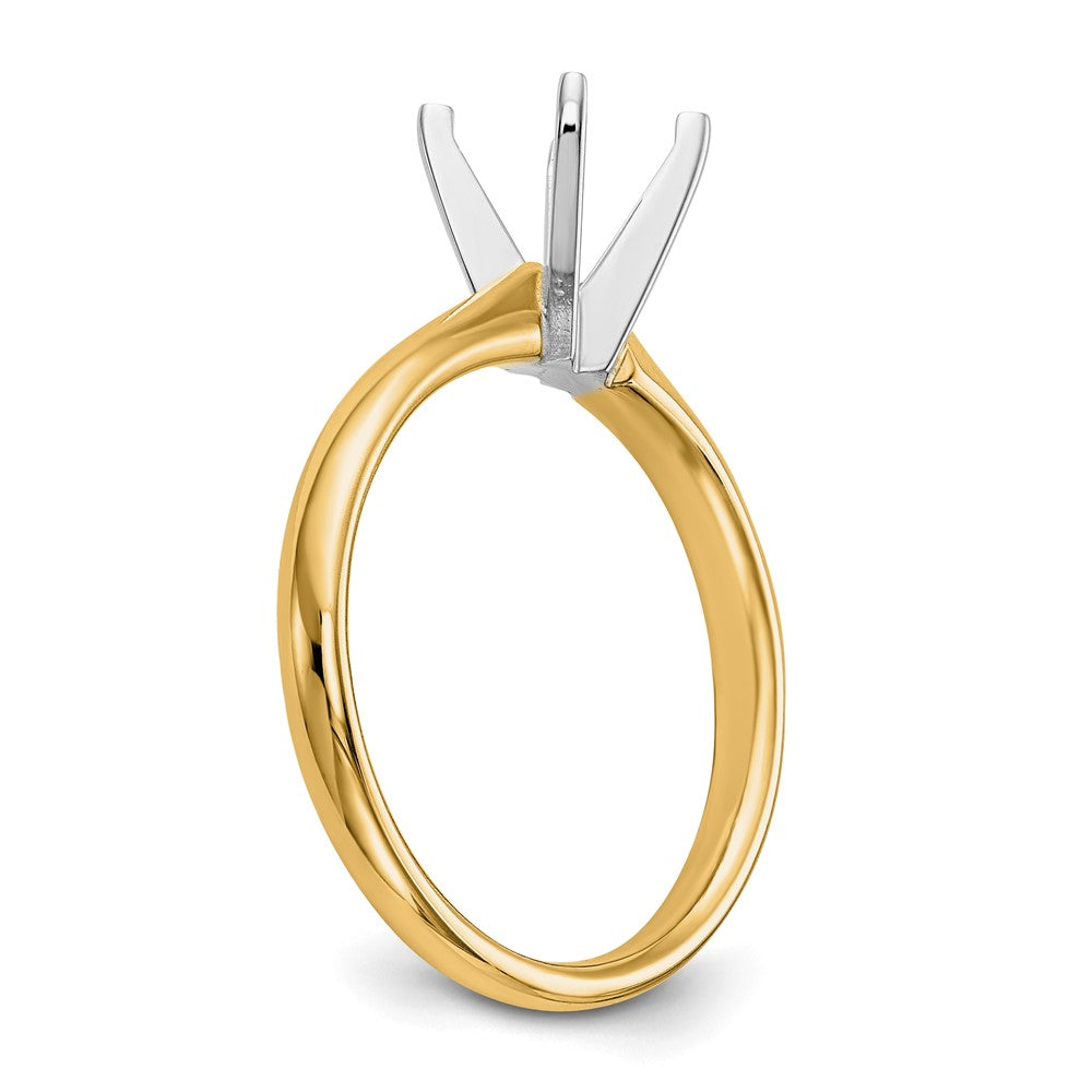 14k Two-Tone 1.25 carat Lightweight Comfort-Fit 4-Prong Round Solitaire Ring Mounting