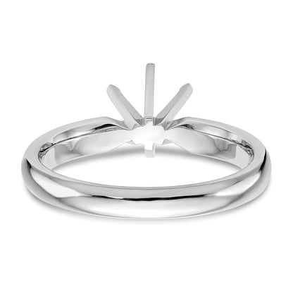 14k White Gold 1.25 carat Medium-Weight Low-Shoulder Comfort-Fit 6-Prong Round Solitaire Ring Mounting