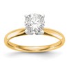 14k Two-Tone 1/2 carat Lightweight Comfort-Fit 4-Prong Round Solitaire Ring Mounting
