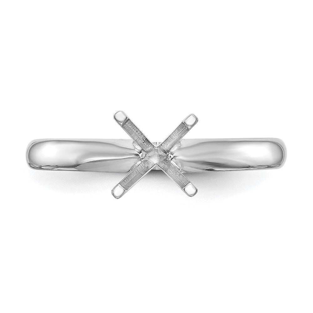 14k White Gold 1 carat Lightweight Comfort-Fit 4-Prong Round Solitaire Ring Mounting