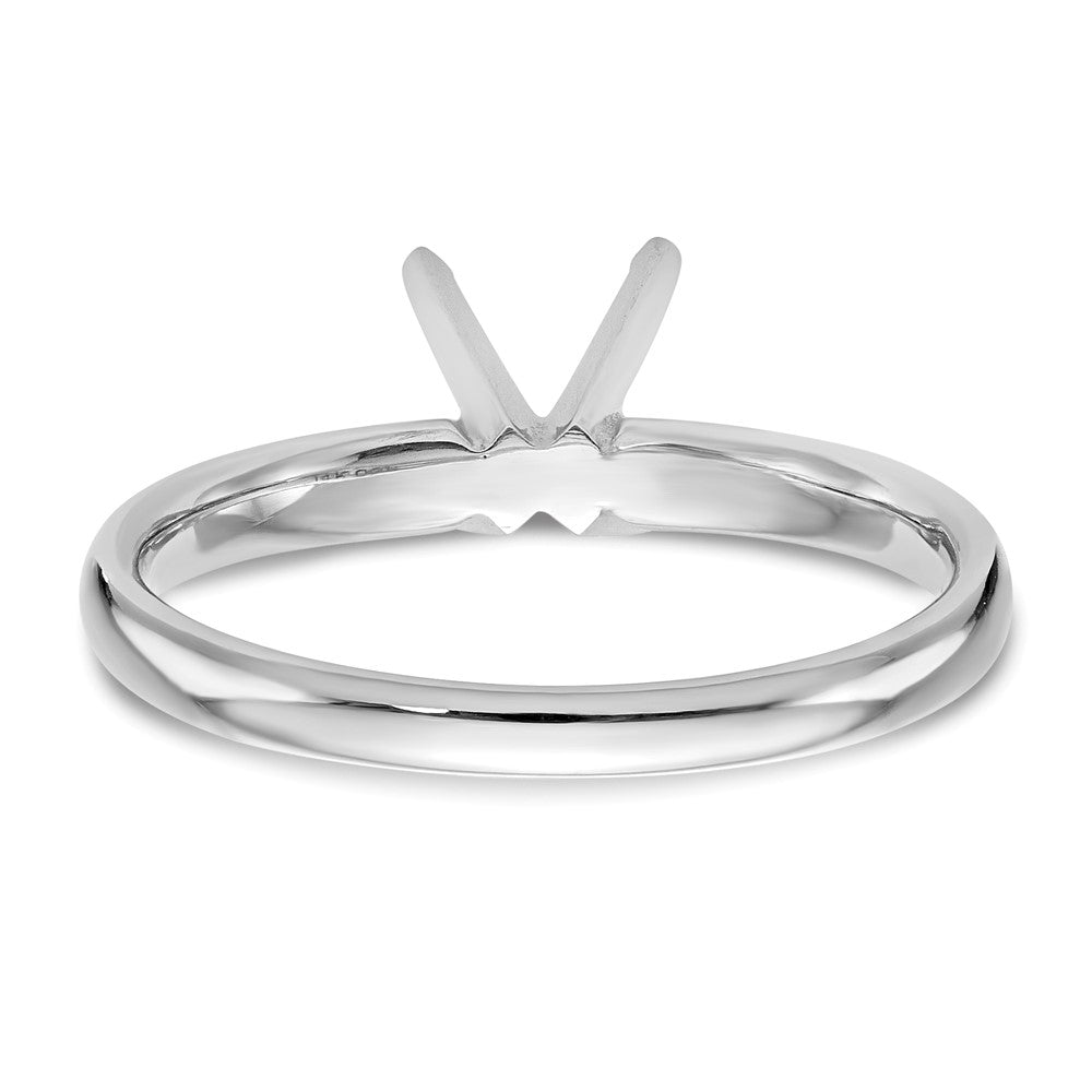 14k White Gold 1 carat Lightweight Comfort-Fit 4-Prong Round Solitaire Ring Mounting