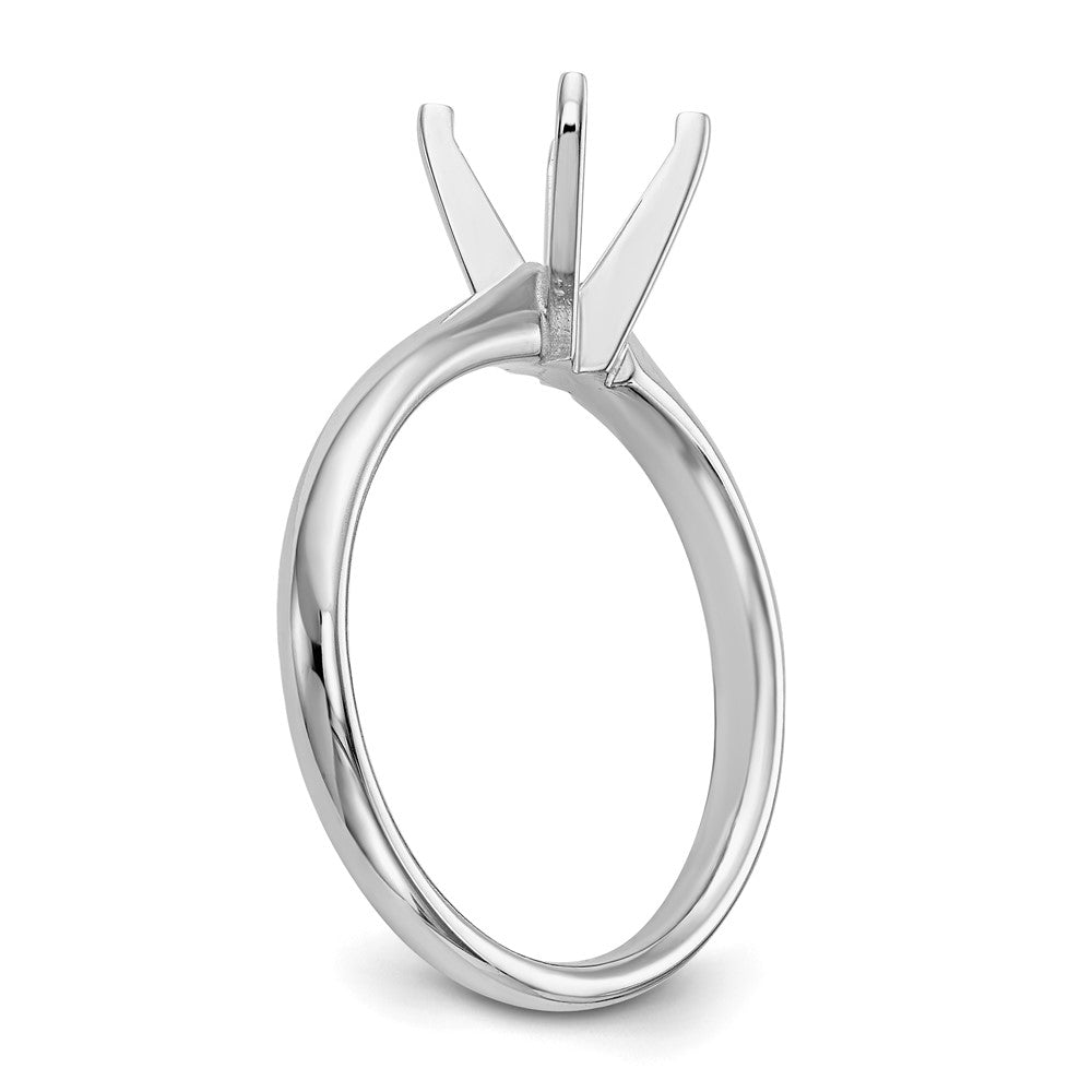 14k White Gold 1 carat Lightweight Comfort-Fit 4-Prong Round Solitaire Ring Mounting