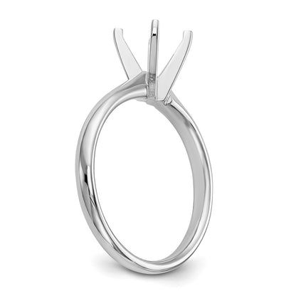 14k White Gold 1/2 carat Lightweight Comfort-Fit 4-Prong Round Solitaire Ring Mounting