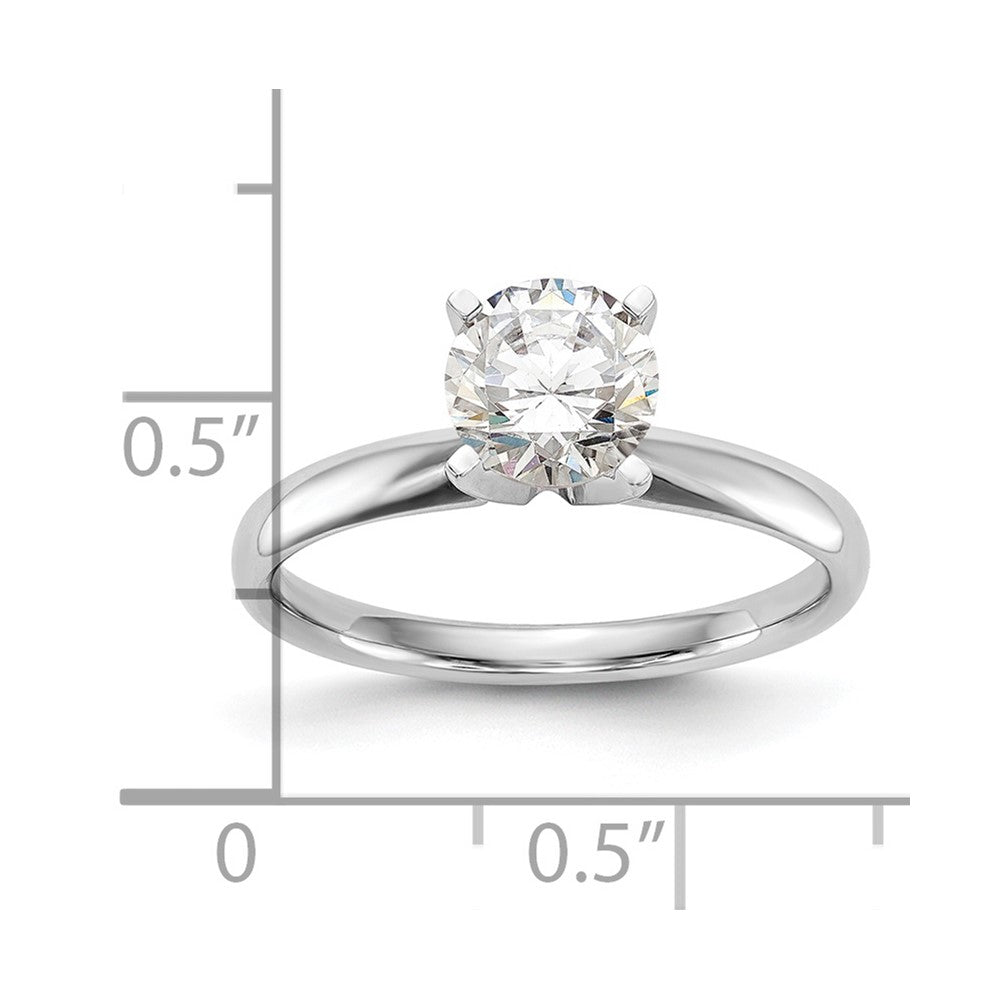 14k White Gold 1/2 carat Lightweight Comfort-Fit 4-Prong Round Solitaire Ring Mounting